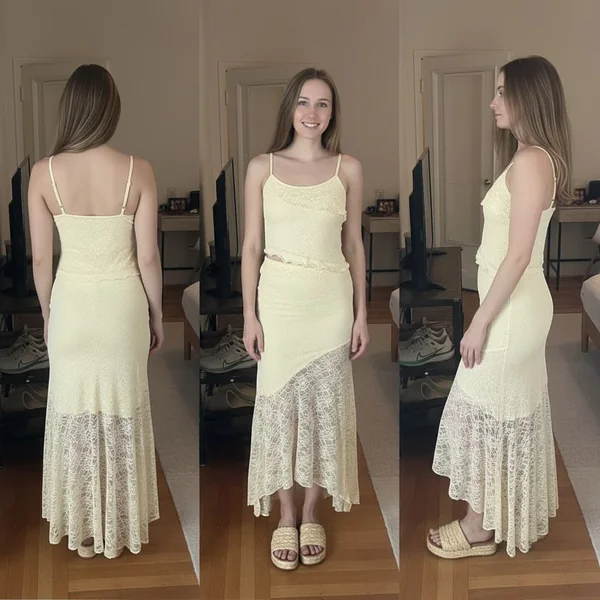 Ruffle Trim Cami & Maxi Set