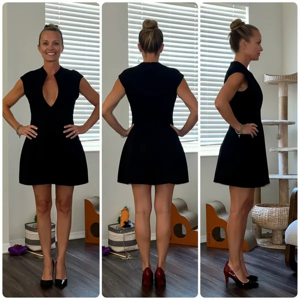 Deep V A-Line Birthday Mini Dress