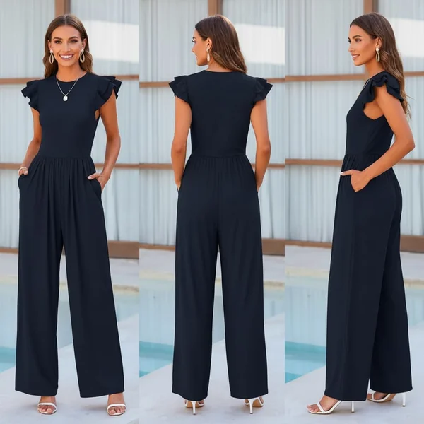 Navy Rib Knit Jumpsuit