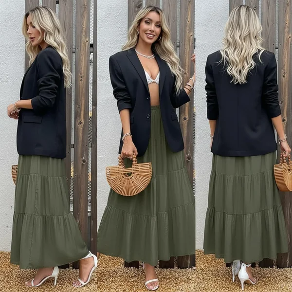 White Boho Maxi Skirt Look