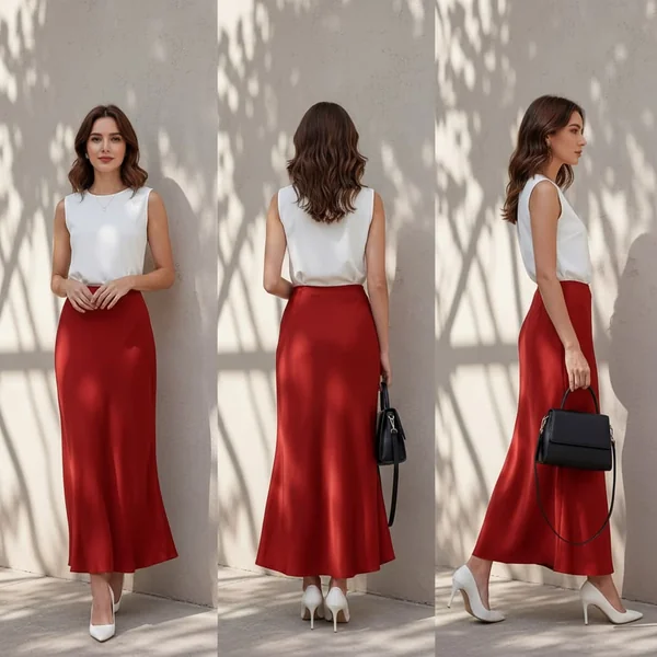 Leopard Satin Maxi Skirt