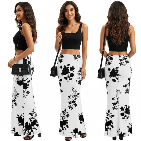 Sleek Bodycon Maxi Skirt Look