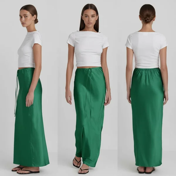 Satin Leopard Maxi Skirt Look