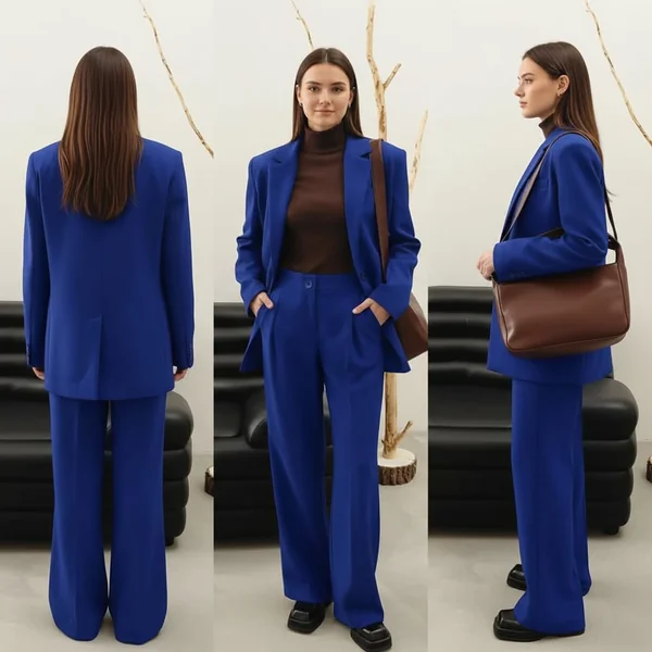 Polished Blue Blazer Set