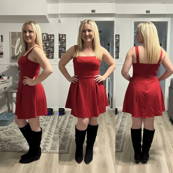 Square Neck Bow Tie Party Dress