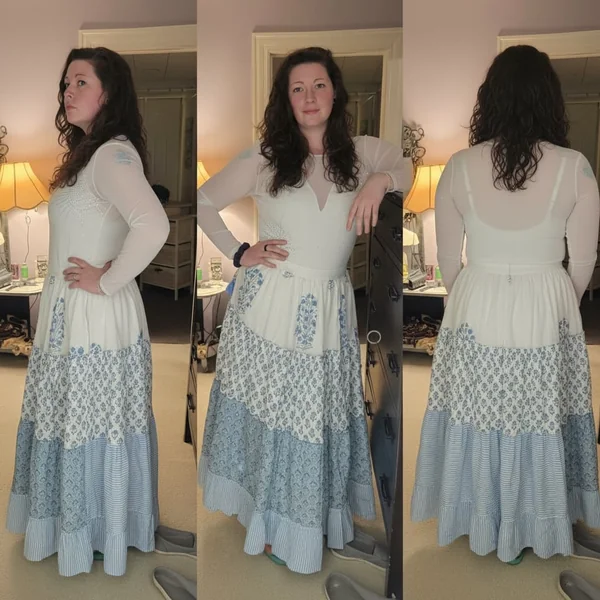 Hand-Printed Cotton Maxi Skirt