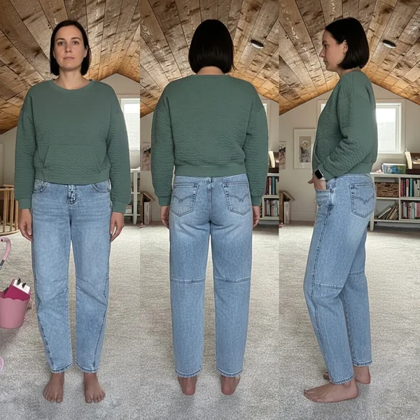 High-Waisted Cropped Barrel Jeans