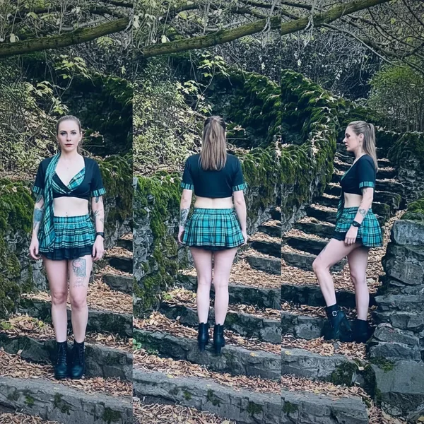 Plaid Schoolgirl Mini Skirt Look