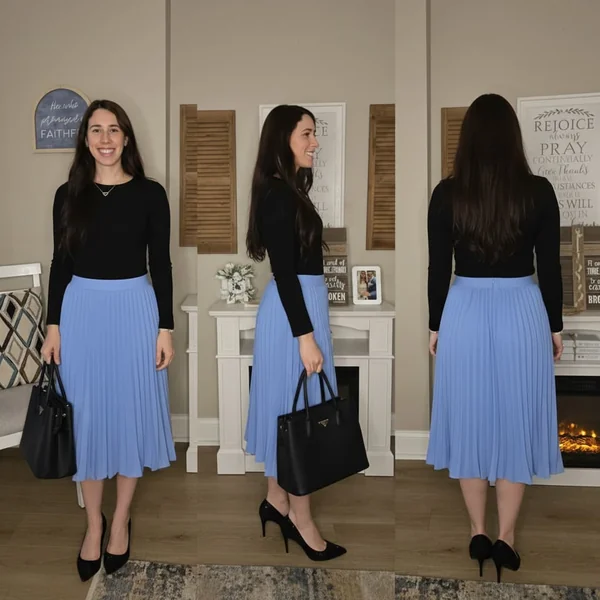 Chiffon Pleated Midi Skirt Look