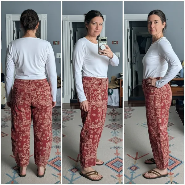 Floral Patchwork Barrel Jeans