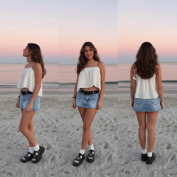 Y2K Denim Skort Street Look