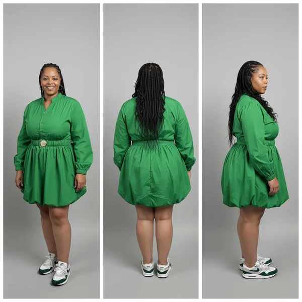 Puff Sleeve Mini Dress Look