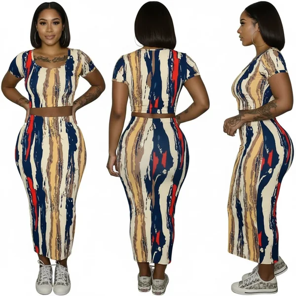 Crop Top Maxi Skirt Set