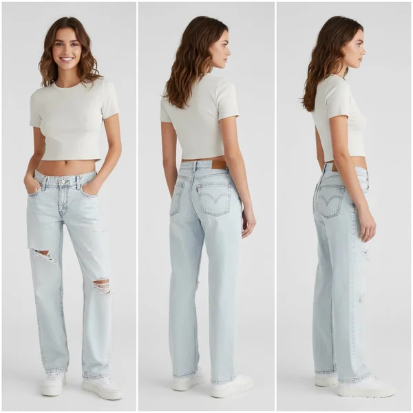 Elastic Waist Baggy Jeans Look