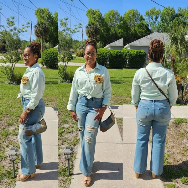 Distressed Statement Wide Leg