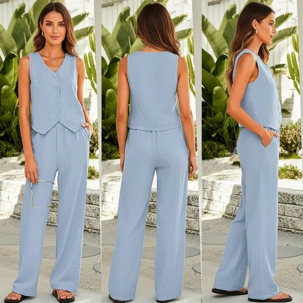 Tailored Blue Vest Set