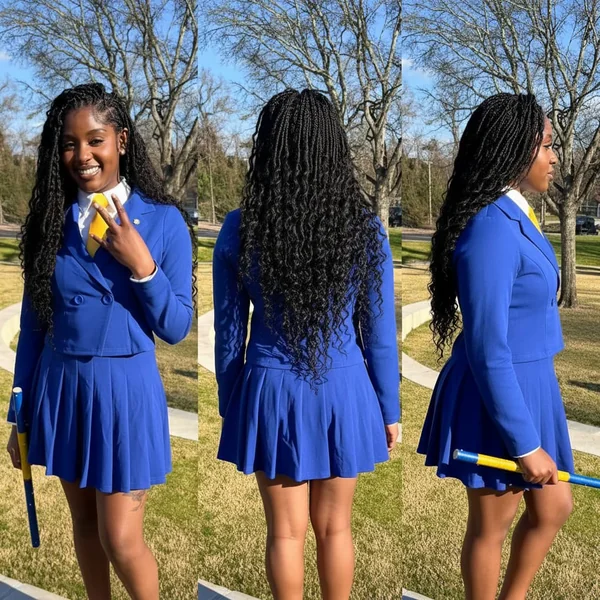 Color Block Pleated Skirt Set