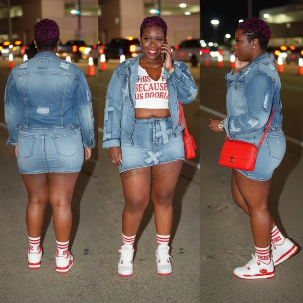 Y2K Denim Two-Piece Set