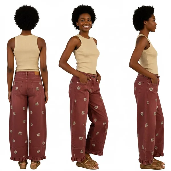 Floral Y2K Barrel Jeans