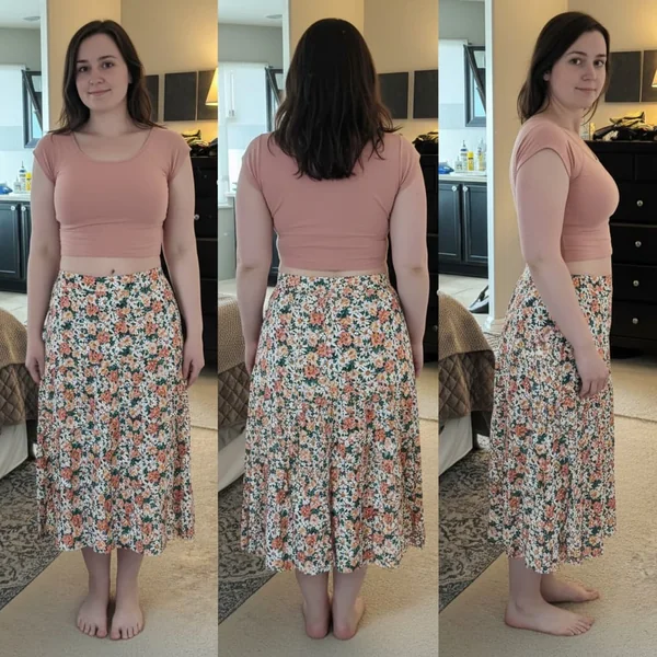 Floral High-Low Boho Skirt