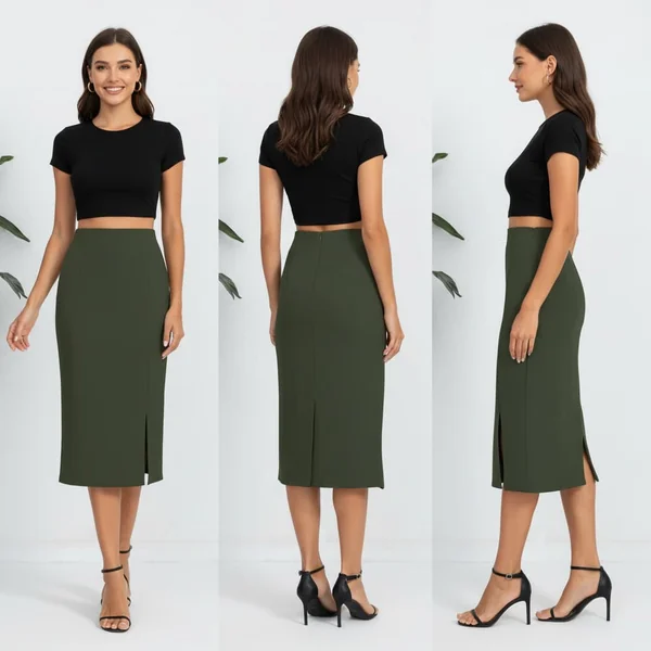 Fishtail Midi Statement Pencil Skirt