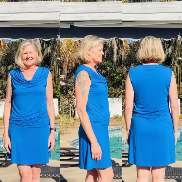 Cowl Neck Mini Skirt Set