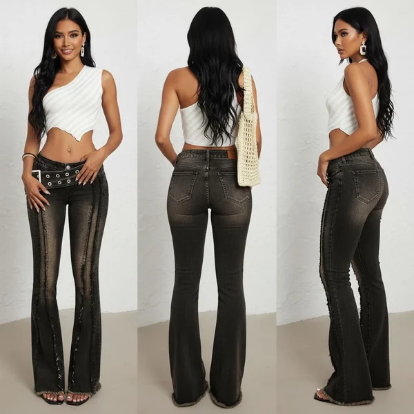 Grunge Low Rise Flare Jeans