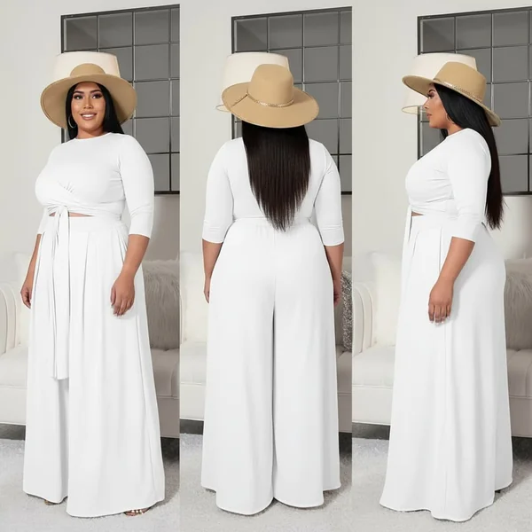 White Maxi Skirt Matching Set Outfit