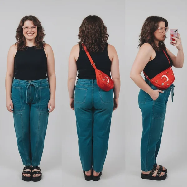 Elastic Waist Barrel Jeans