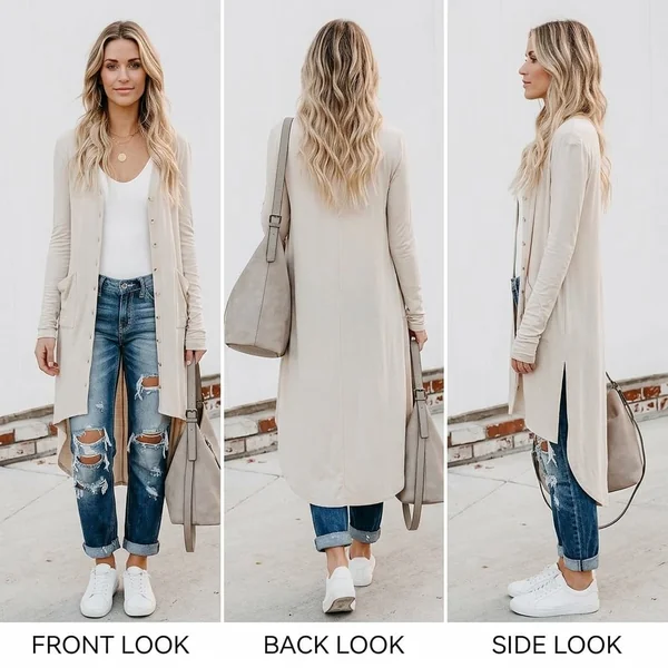 High-Low Knit Cardigan Style