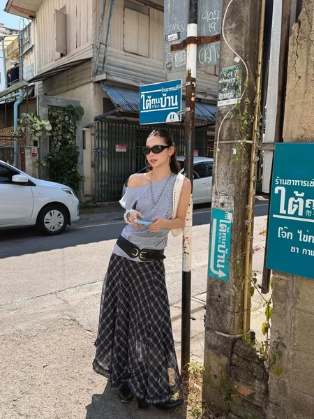 Gritty Urban Plaid Maxi