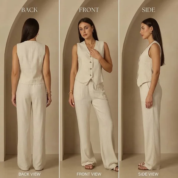 Wide Leg Linen Trousers