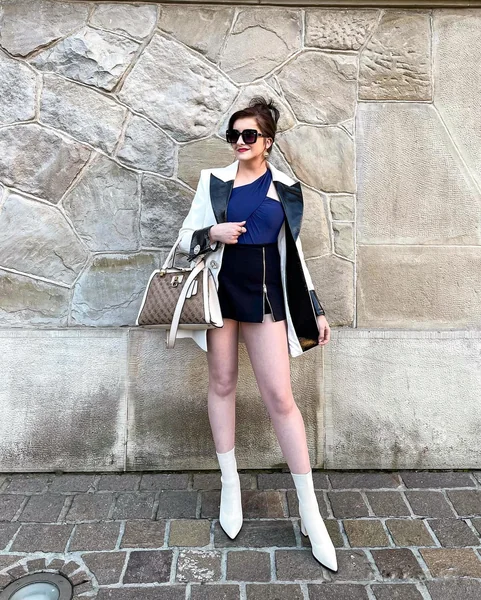 Black Mini Skirt with Statement Blazer
