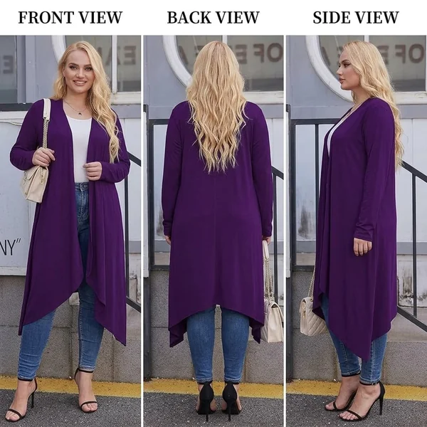 Flowy Plus Size Long Cardigan