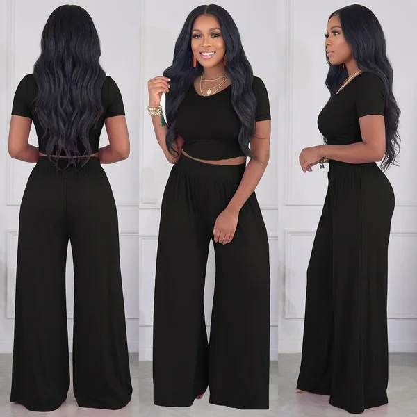Backless Wide-Leg Tracksuit Set