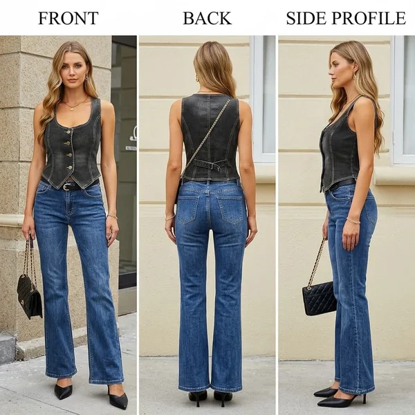 Cropped Denim Vest Top