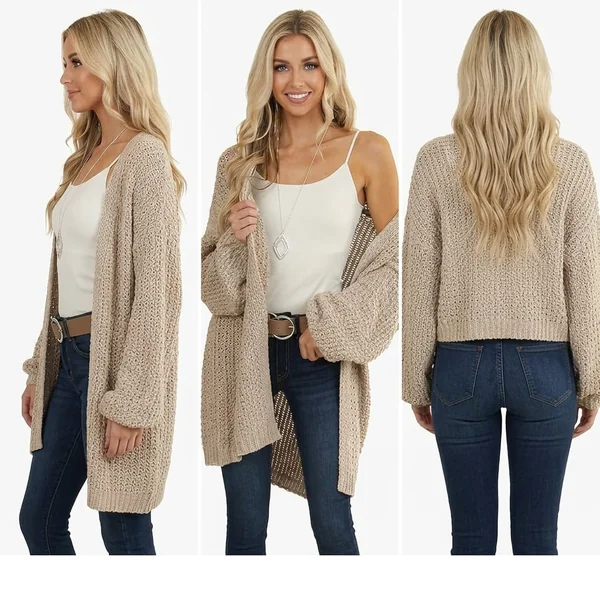 Chunky Solid Knit Cardigan