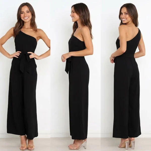 One-Shoulder Wide-Leg Jumpsuit