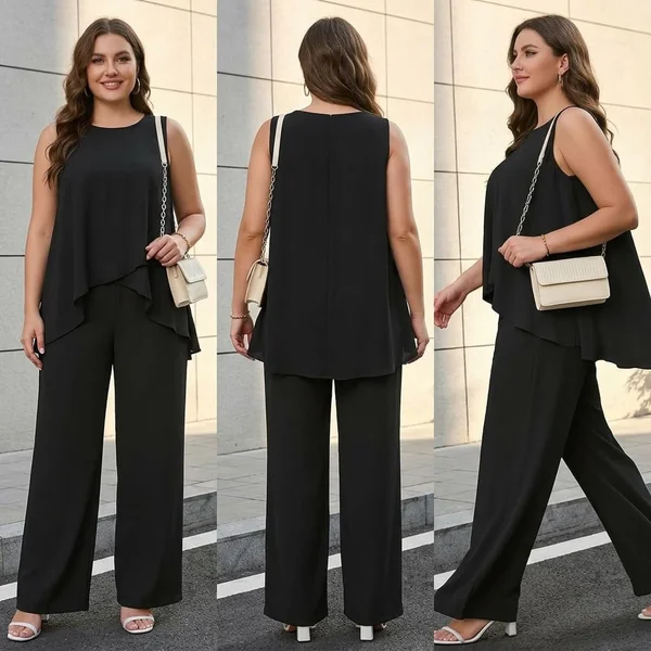 Ruffle Wide-Leg Set