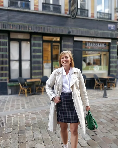 Classic Plaid Skirt with Trench