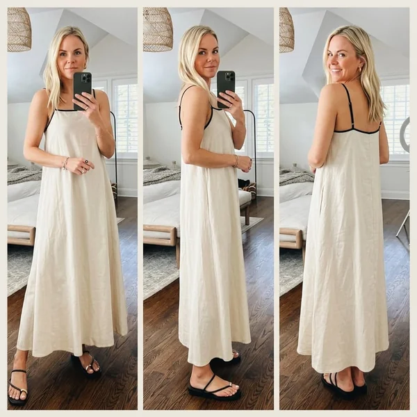 Linen Backless Maxi Dress