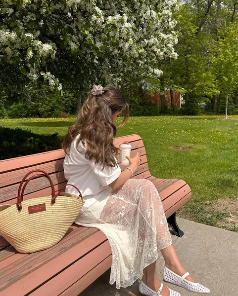 White Lace Skirt with Simple Tee
