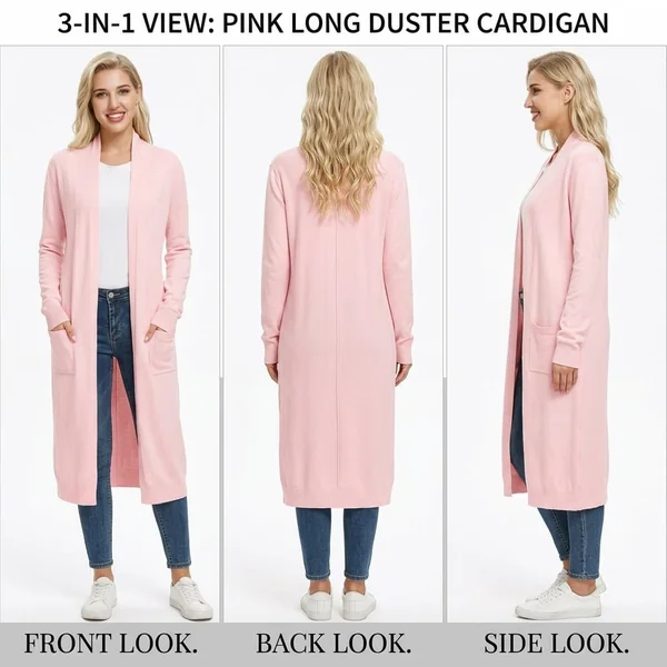 Cozy Cable Knit Long Cardigan Style