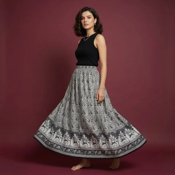 Deep Plum Tiered Maxi Skirt