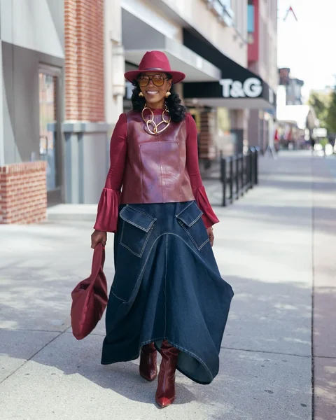 Avant-Garde Leather and Cargo Denim Maxi
