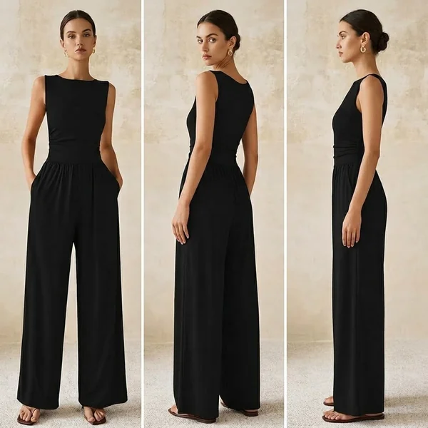 Sleeveless Wide-Leg Jumpsuit