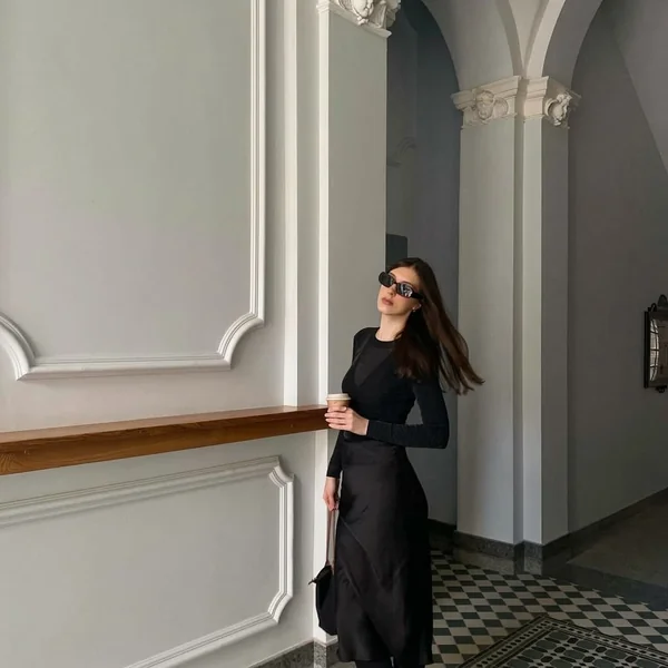 All-Black Silk Maxi Skirt Look