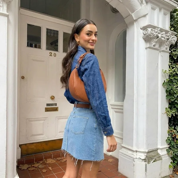 Denim Shirt With Mini Skirt