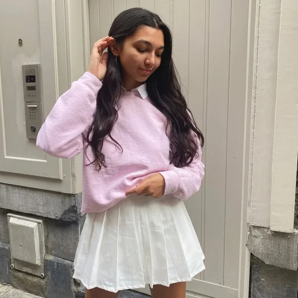 Pastel Pullover & Pleated Tennis Mini