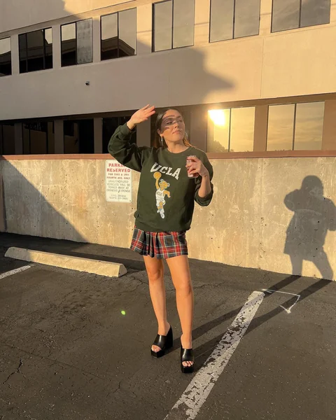 Collegiate Cool with Pleated Plaid